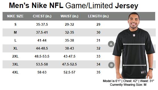 Nfl Limited Jersey Size Chart