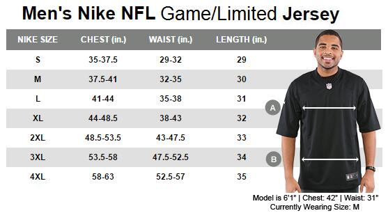 Ladies Nfl Jersey Size Chart