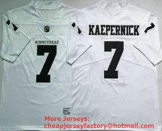 #IMWITHKAP 7 Colin Kaepernick White 2017 Vapor Untouchable Stitched Nike Limited Jersey