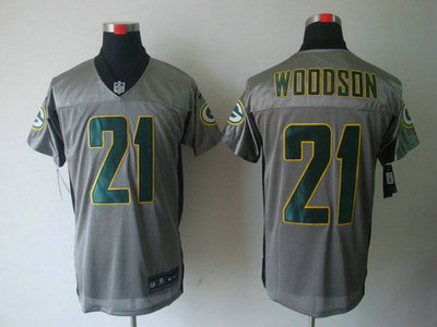 Nike Green Bay Packers 21 Charles Woodson Grey Shadow 2012 Nike NFL Elite Jersey