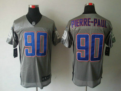 Nike New York Giants 90 Jason Pierre-Paul Grey Shadow Elite Jersey