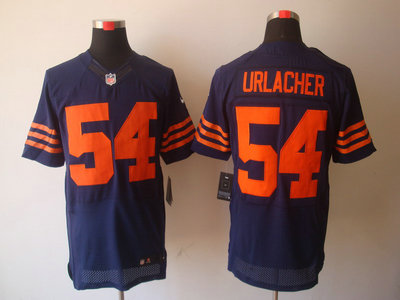 Nike Chicago Bears 54 Brian Urlacher Dark Blue Yellow Number 2012 Nike NFL Elite Jerseys