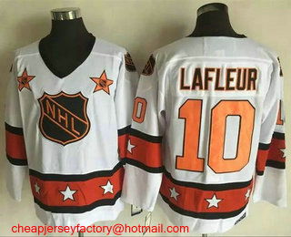 1972-81 NHL All-Star #10 Guy Lafleur White CCM Throwback Stitched Vintage Hockey Jersey