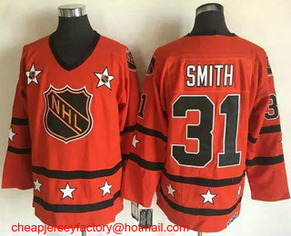 1972-81 NHL All-Star #31 Billy Smith Orange CCM Throwback Stitched Vintage Hockey Jersey