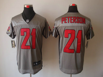 Nike Arizona Cardinals 21 Patrick Peterson Grey Shadow Elite Jersey