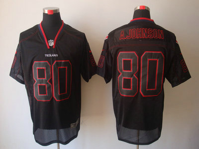 Nike Houston Texans 80 Andre Johnson Lights Out Black 2012 Nike NFL Elite Jersey