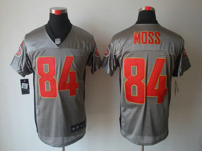 Nike San Francisco 49ers 84 Randy Moss Grey Shadow Elite Jersey