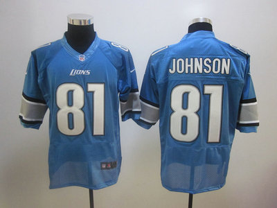 Detroit Lions 81 Calvin Johnson Blue 2012 Nike NFL Elite Jerseys 