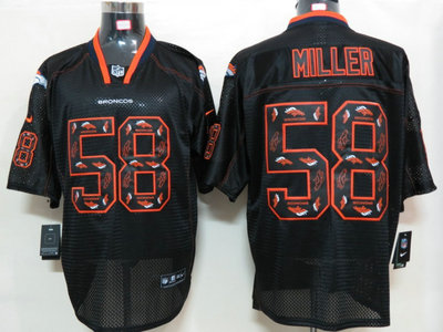 Nike Denver Broncos 58 Von Miller Lights Out Black Elite Jerseys