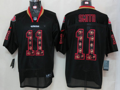 Nike San Francisco 49ers 11 Alex Smith Lights Out Black Elite Jerseys