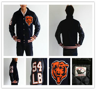 2013 New NFL Chicago Bears #54 Brian Urlacher Authentic Wool Throwback Jacket