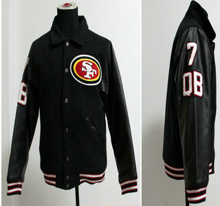2013 New NFL Nike San Francisco 49ers #7 Colin Kaepernick Authentic Wool Throwback Throwback Jacket