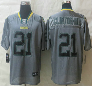 2014 NFL Nike Green Green Bay #21 Ha Ha Clinton-Dix Lights Out Grey Elite Jersey
