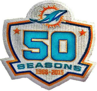 2015 Miami Dolphins 50th Anniversary White Patch