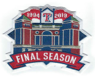 2019 Texas Rangers Stadium Final Season Jersey Patch