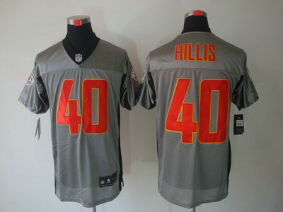 Nike Kansas City Chiefs 40 Peyton Hillis Gray Elite Jersey