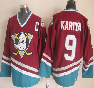 Anaheim Ducks #9 Paul Kariya Red Throwback CCM Jersey