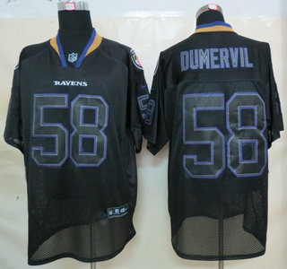 Baltimore Ravens 58 Elvis Dumervil Lights Out Black Elite Jersey