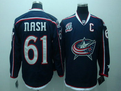 Blue Jackets 61 Nash Blue Jerseys