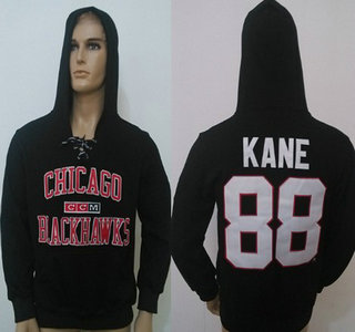 CCM Chicago Blackhawks #88 Patrick Kane Black Hoody