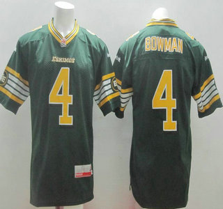 CFL Edmonton Eskimos #4 Adarius Bowman Green Jersey