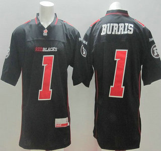 CFL Ottawa RedBlacks #1 Henry Burris Black Jersey