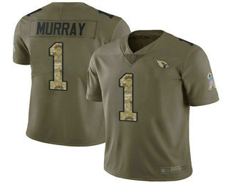Cardinals #1 Kyler Murray Olive Camo Youth Stitched Football Limited 2017 Salute to Service Jersey