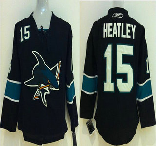 San Jose Sharks #15 Dany Heatley Black Jersey