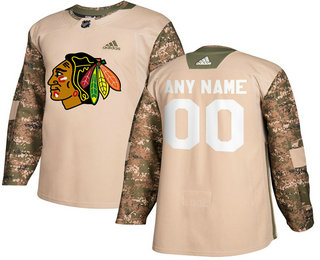 Chicago Blackhawks Camo Adidas Veterans Day Custom Practice Jersey