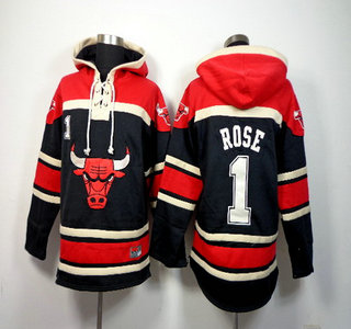 Chicago Bulls #1 Derrick Rose Black Hoody