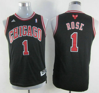 Chicago Bulls 1 Derrick Rose Black Kids Jersey