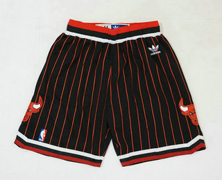 Chicago Bulls Black With Red Pinstripe Shorts