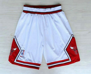 Chicago Bulls No.23 Michael Jordan White Shorts