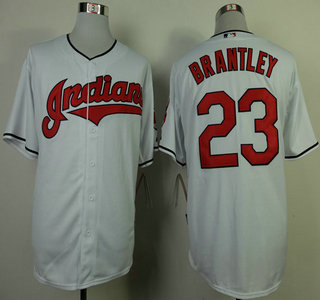 Cleveland Indians #23 Michael Brantley White Jersey
