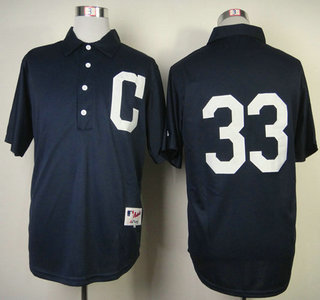 Cleveland Indians #33 Nick Swisher 1902 Turn Back The Clock Navy Blue Jersey