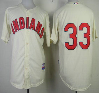 Cleveland Indians #33 Nick Swisher Cream Cool Base Jersey