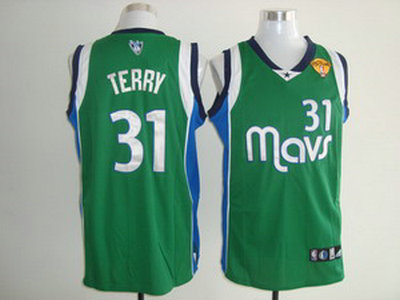 Dallas Mavericks 31 Jason Terry Green Jersey Finals Patch