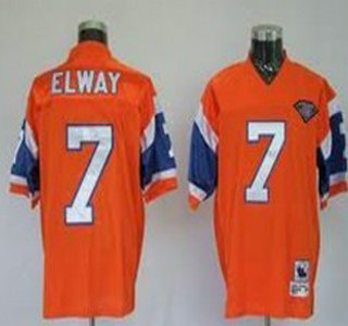 Denver Broncos #7 John Elway Orange Throwback Youth Jersey
