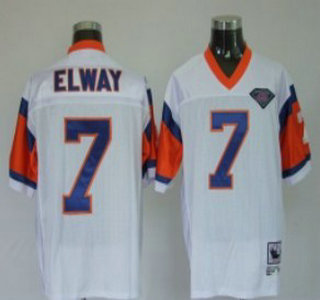Denver Broncos #7 John Elway White Throwback Youth Jersey