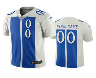Detroit Lions Custom White Blue City Edition Vapor Limited Jersey