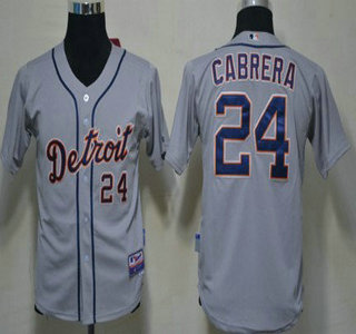 Detroit Tigers #24 Miguel Cabrera Gray Kids Jersey