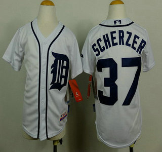 Detroit Tigers #37 Max Scherzer White Kids Jersey