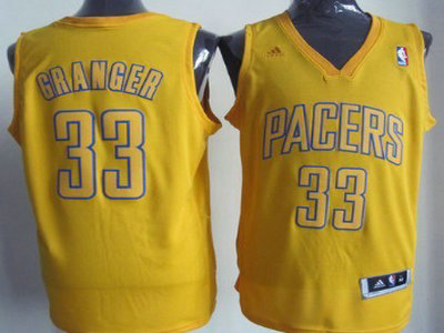 Indiana Pacers 33 Danny Granger Revolution 30 Swingman Yellow Big Color Jersey