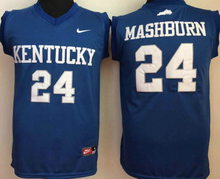 Kentucky Wildcats #24 Jamal Mashburn Navy College Basketball Jersey