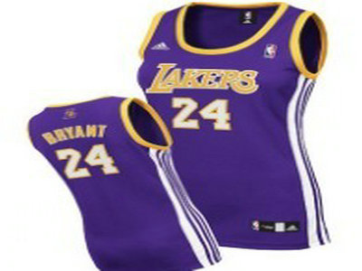 Los Angeles Lakers 24 Bryant Purple Womens Jersey