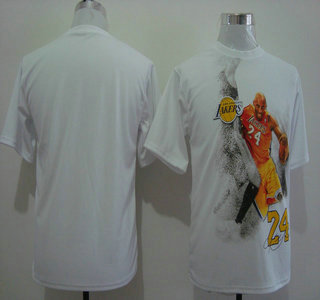 Los Angeles Lakers #24 Kobe Bryant White Shirt