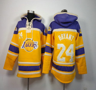 Los Angeles Lakers #24 Kobe Bryant Yellow Hoody