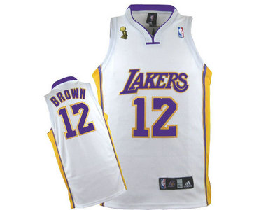 Los Angeles Lakers 12 Brown White champion Jersey