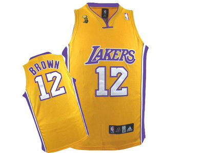 Los Angeles Lakers 12 Brown Yellow champion Jersey