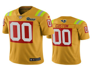 Los Angeles Rams Custom Gold Nike City Edition Jersey - Men